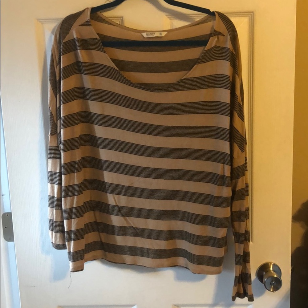 Tan and black stripe long sleeve
